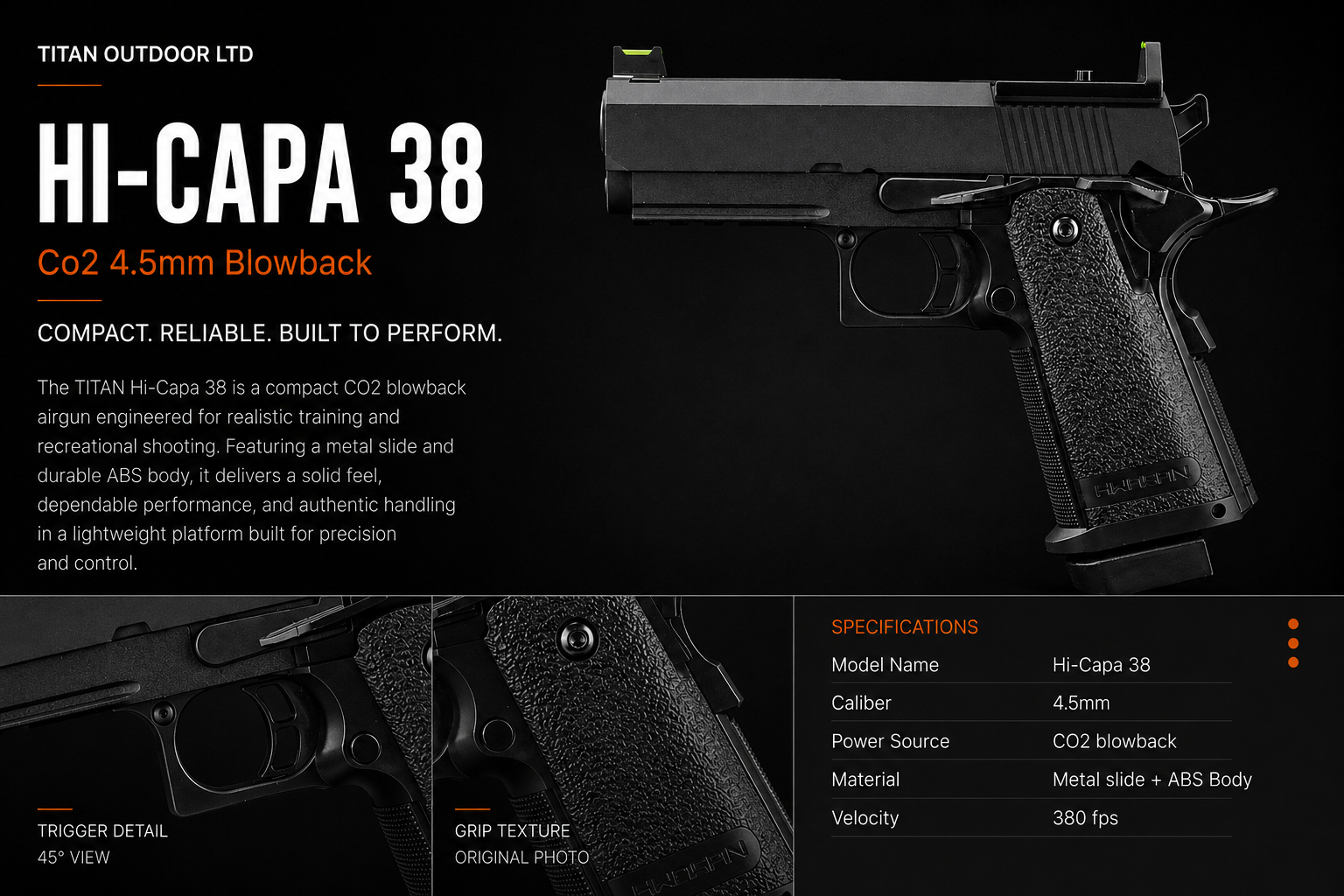 HI-Capa 3.8 — CO2 Blowback 4.5mm