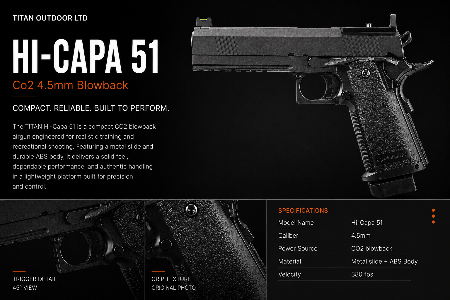 HI-Capa 5.1 — CO2 Blowback 4.5mm