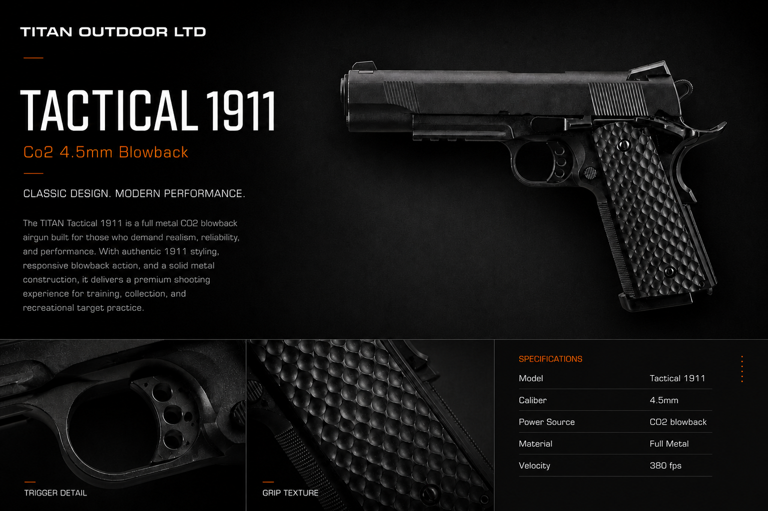 Tactical 1911 — CO2 Blowback 4.5mm