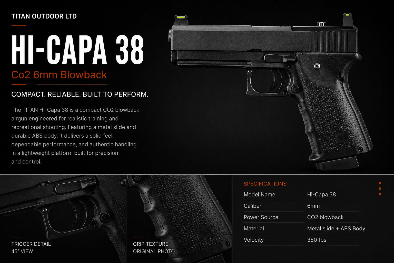 HI-Capa 3.8 — CO2 Blowback 6mm