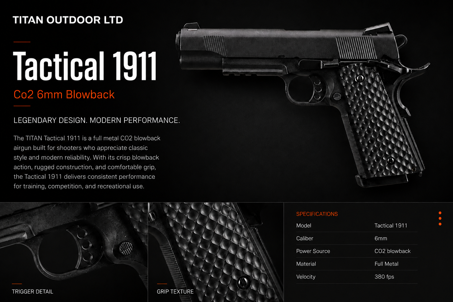 Tactical 1911 — CO2 Blowback 6mm
