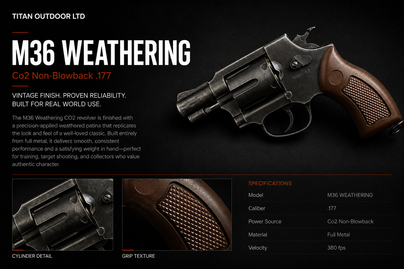M36 4" Weathering — CO2 Non-Blowback .177