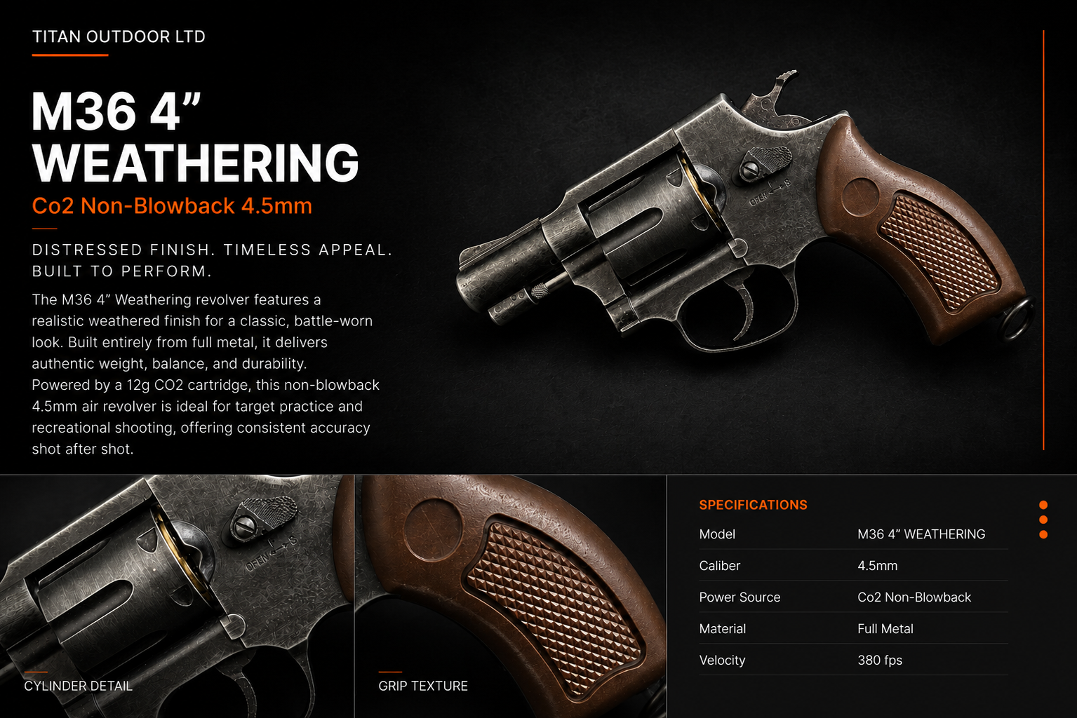 M36 4" Weathering — CO2 Non-Blowback 4.5mm