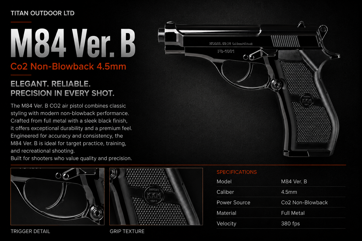 M84 Ver. B — CO2 Non-Blowback 4.5mm
