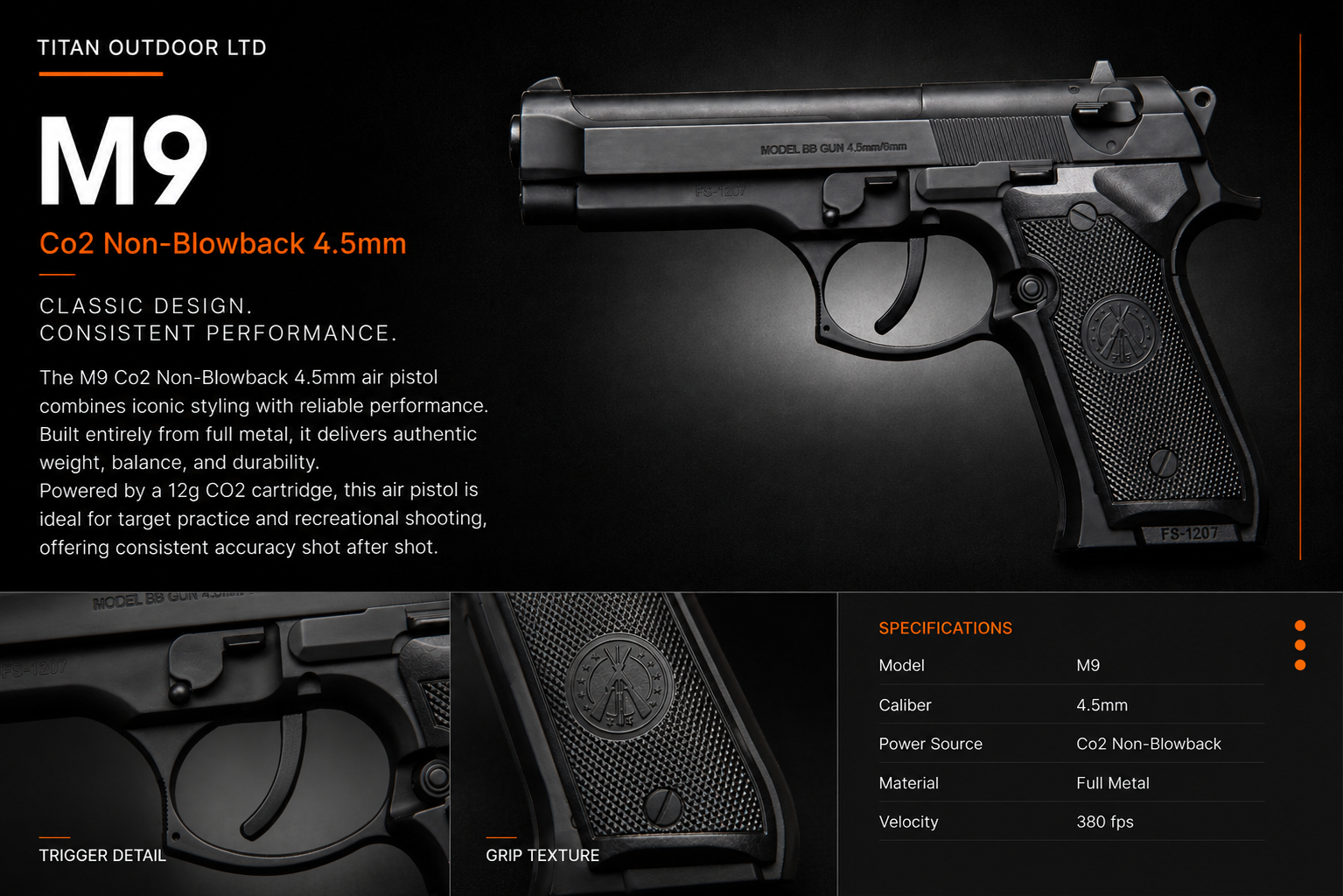 M9 — CO2 Non-Blowback 4.5mm