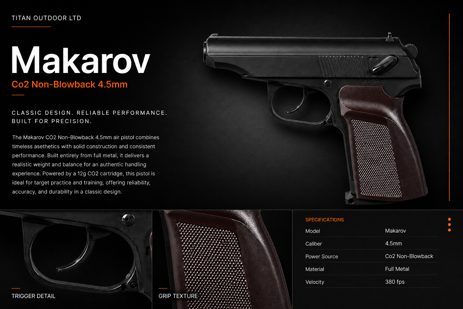 Makarov — CO2 Non-Blowback 4.5mm