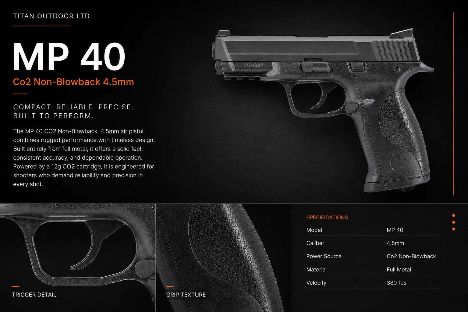 MP40 — CO2 Non-Blowback 4.5mm