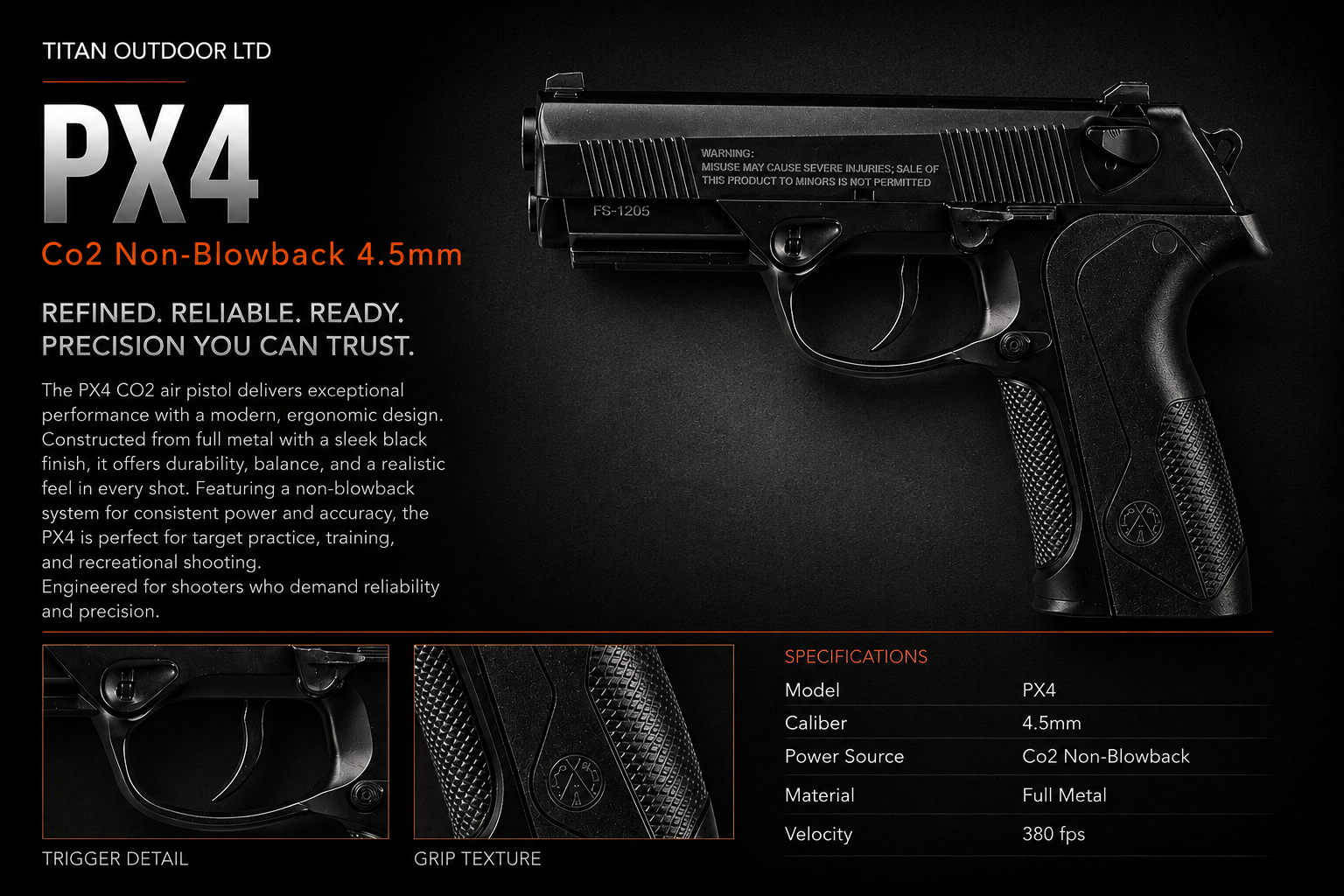 PX4 — CO2 Non-Blowback 4.5mm