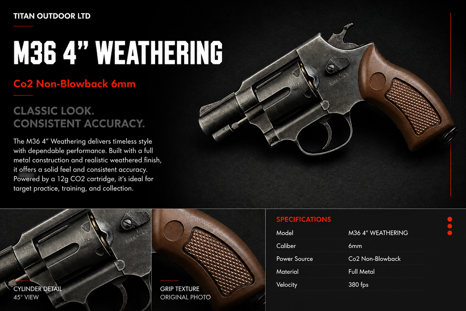 M36 4" Weathering — CO2 Non-Blowback 6mm