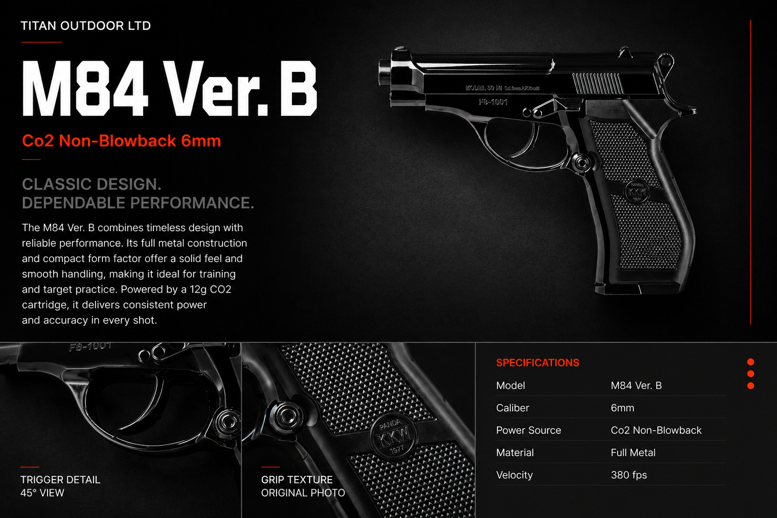 M84 Ver. B — CO2 Non-Blowback 6mm