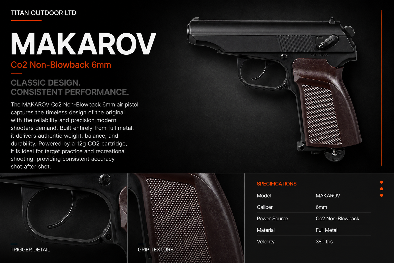 Makarov — CO2 Non-Blowback 6mm