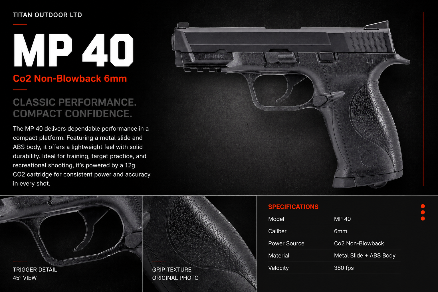 MP40 — CO2 Non-Blowback 6mm